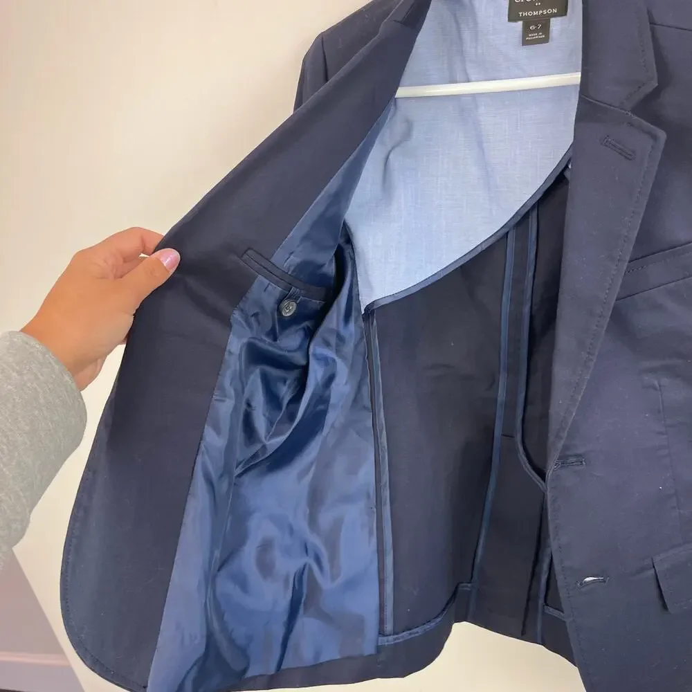 Crewcuts Thompson Navy Blue Suit Jacket 6-7